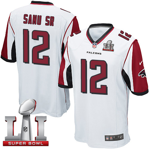 Nike Falcons #12 Mohamed Sanu Sr White Super Bowl LI 51 Youth Stitched NFL Elite Jersey